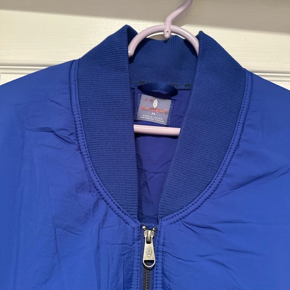 New Free People Movement Midnight Moon Solid Bomber Jacket Cobalt Blue XS/S/M - Picture 9 of 11
